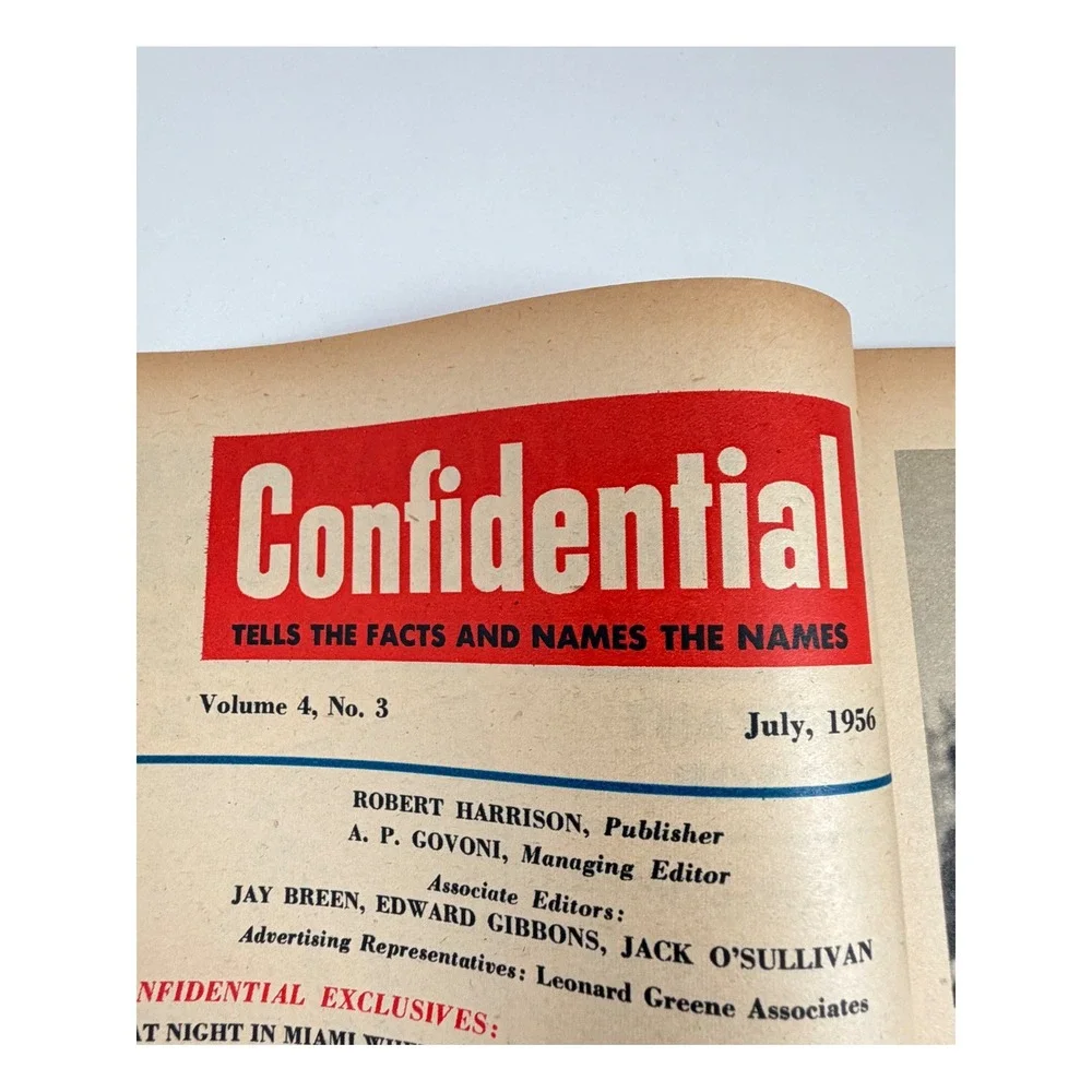 Vintage Confidential July 1956 Bob Hope Elizabeth Taylor Hollywood Magazine